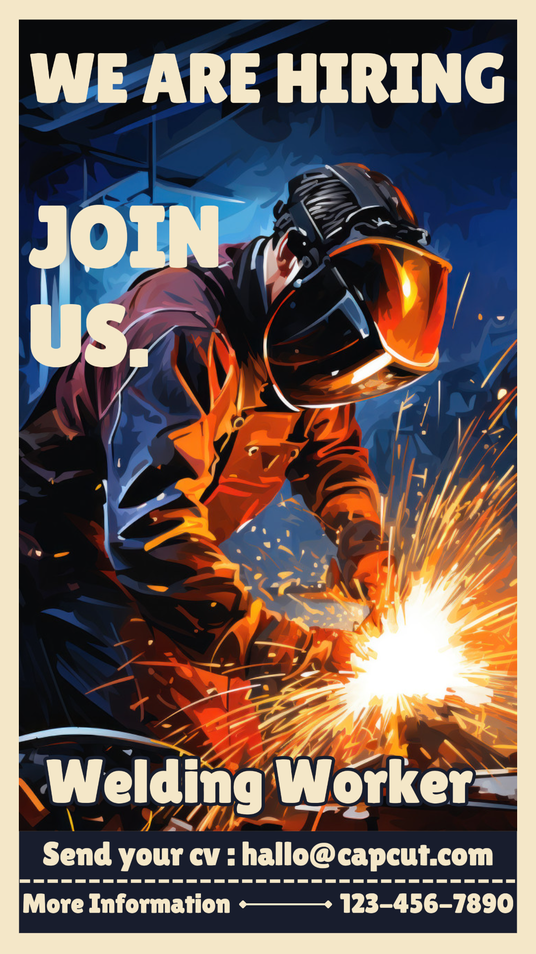 Contratação de Negócios Soldador História Azul