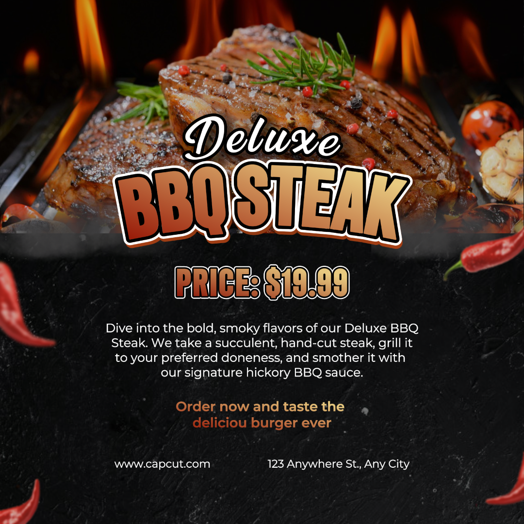 BBQ Steak Food Promotion Instagram Post