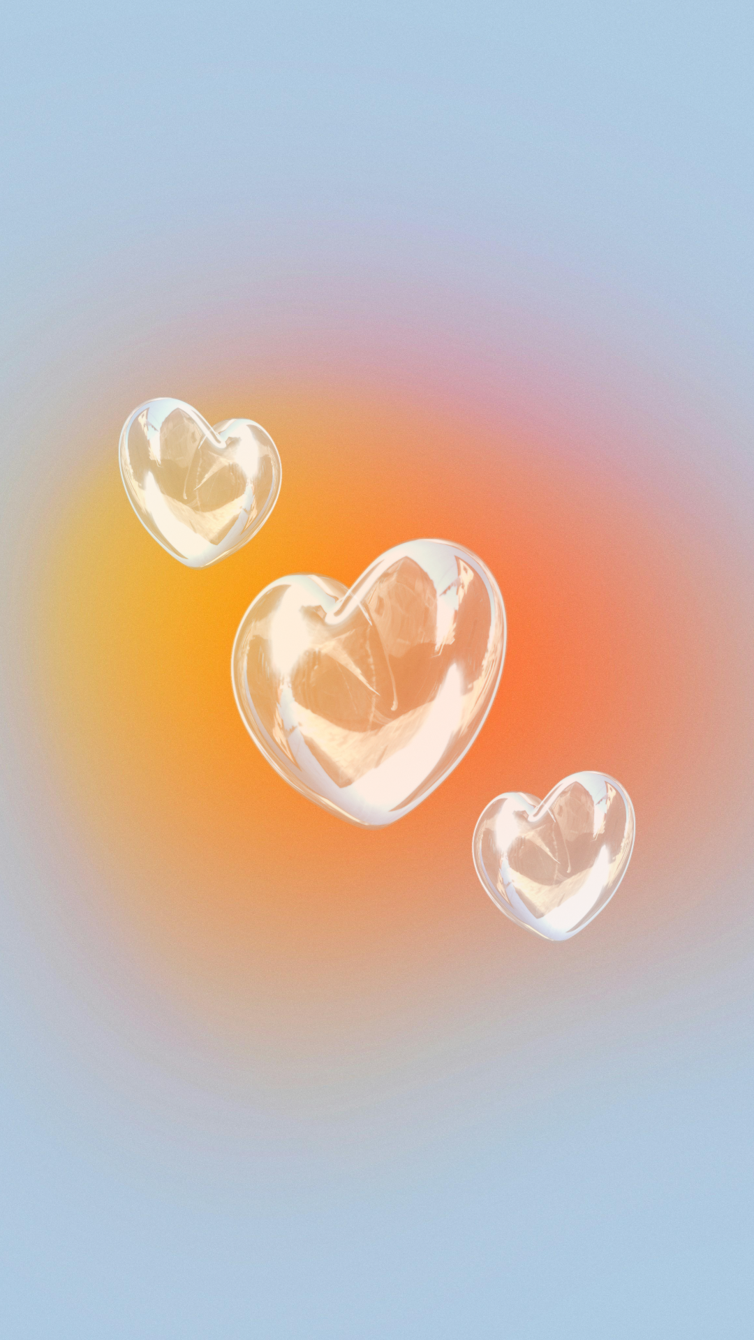 Papier peint affiche créative dégradé orange amour