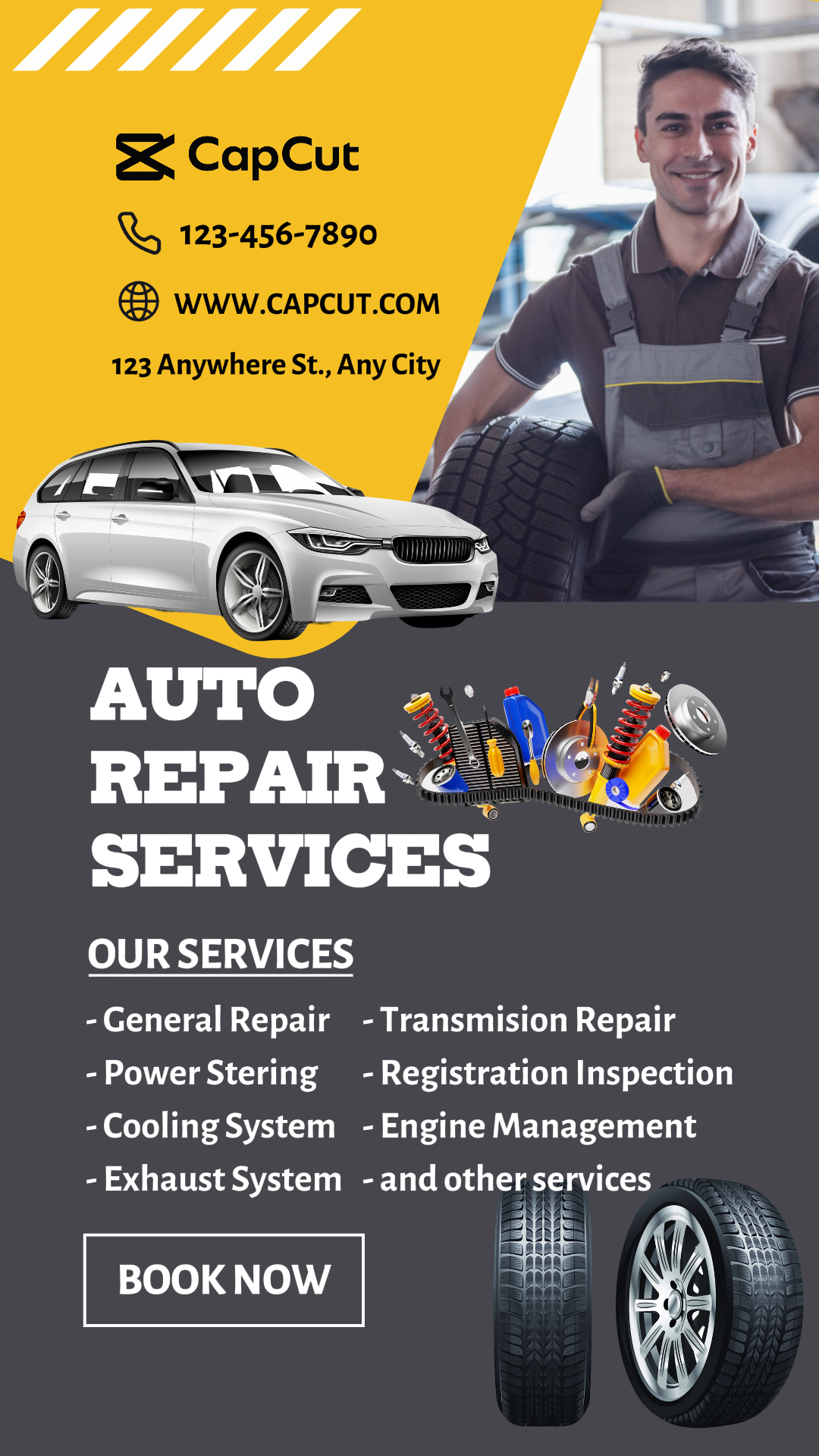 Poster Pemasaran Mobil Perbaikan Mobil - Kisah Instagram