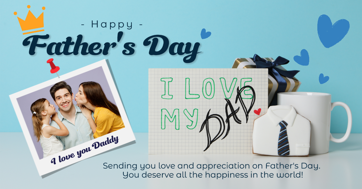 Pôster criativo do dia dos pais Anúncios do Facebook Azul