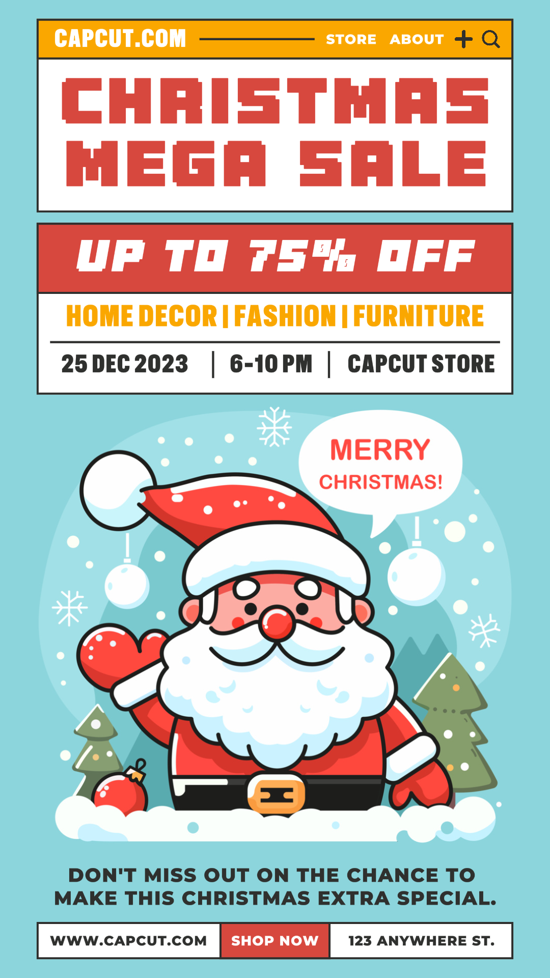 Christmas Mega Sale Poster Promotion TikTok Post