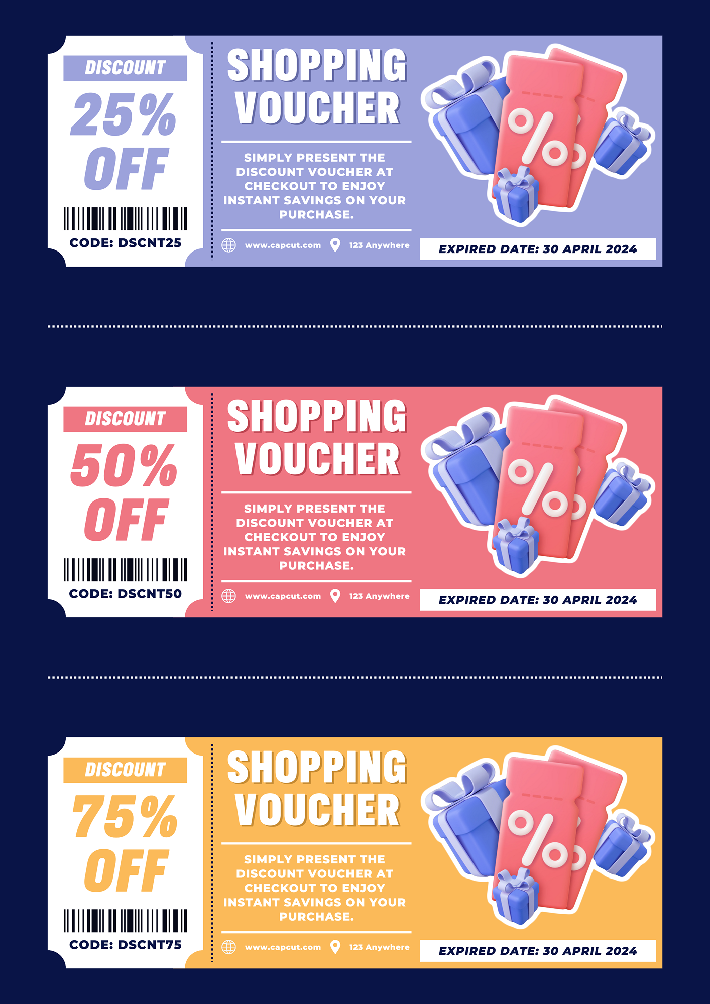 E-commerce Entretenimento Cupom Compras Voucher Design Flat Estilo