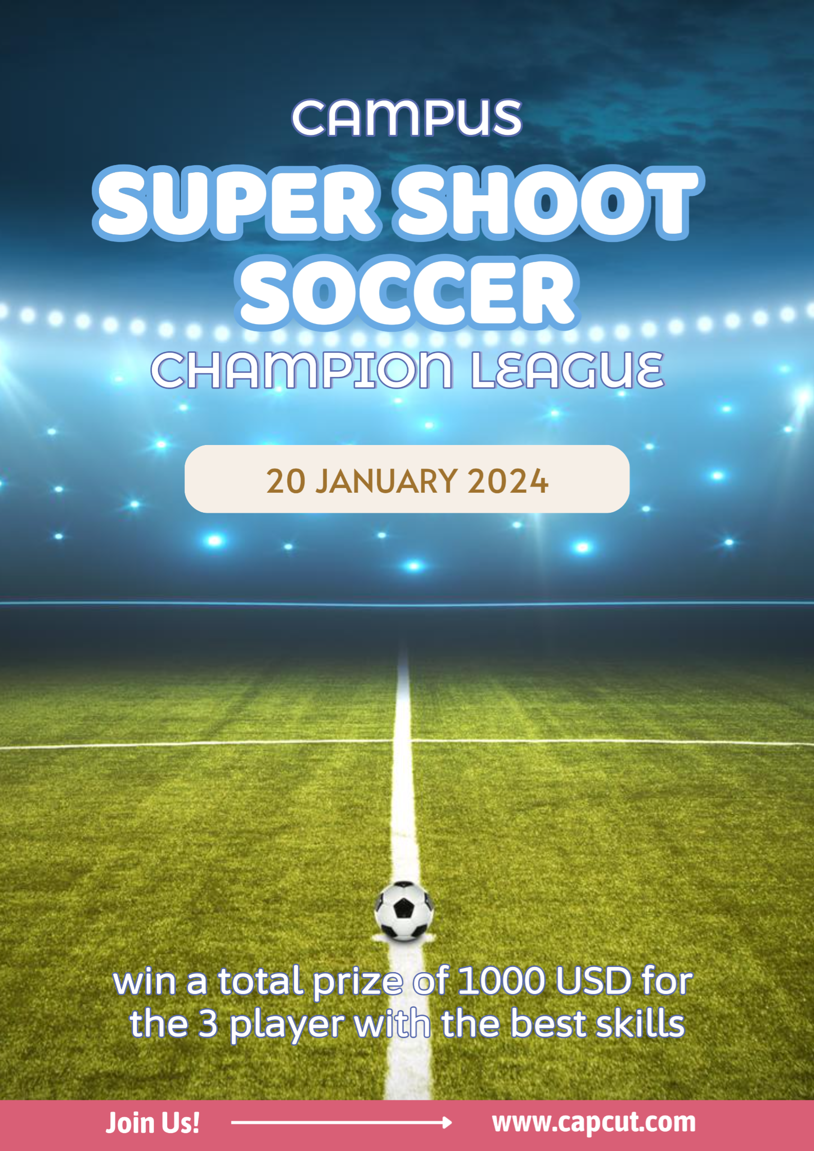 Affiche de campus non marketing super shoot soccer