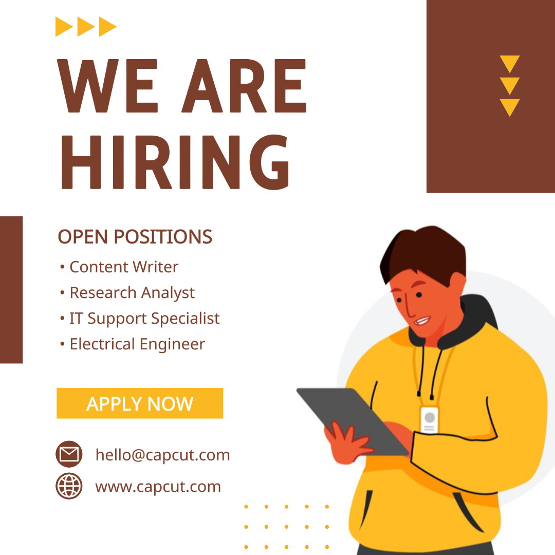 Cartel de marketing de negocios y oficinas, publicación de instagram que estamos contratando