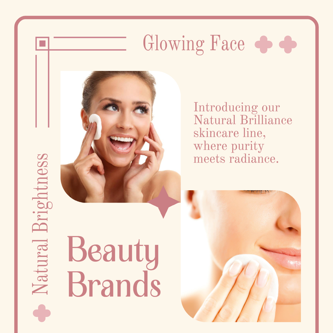 Minimalist Skincare Collage Instagram Post Pink & Radiant