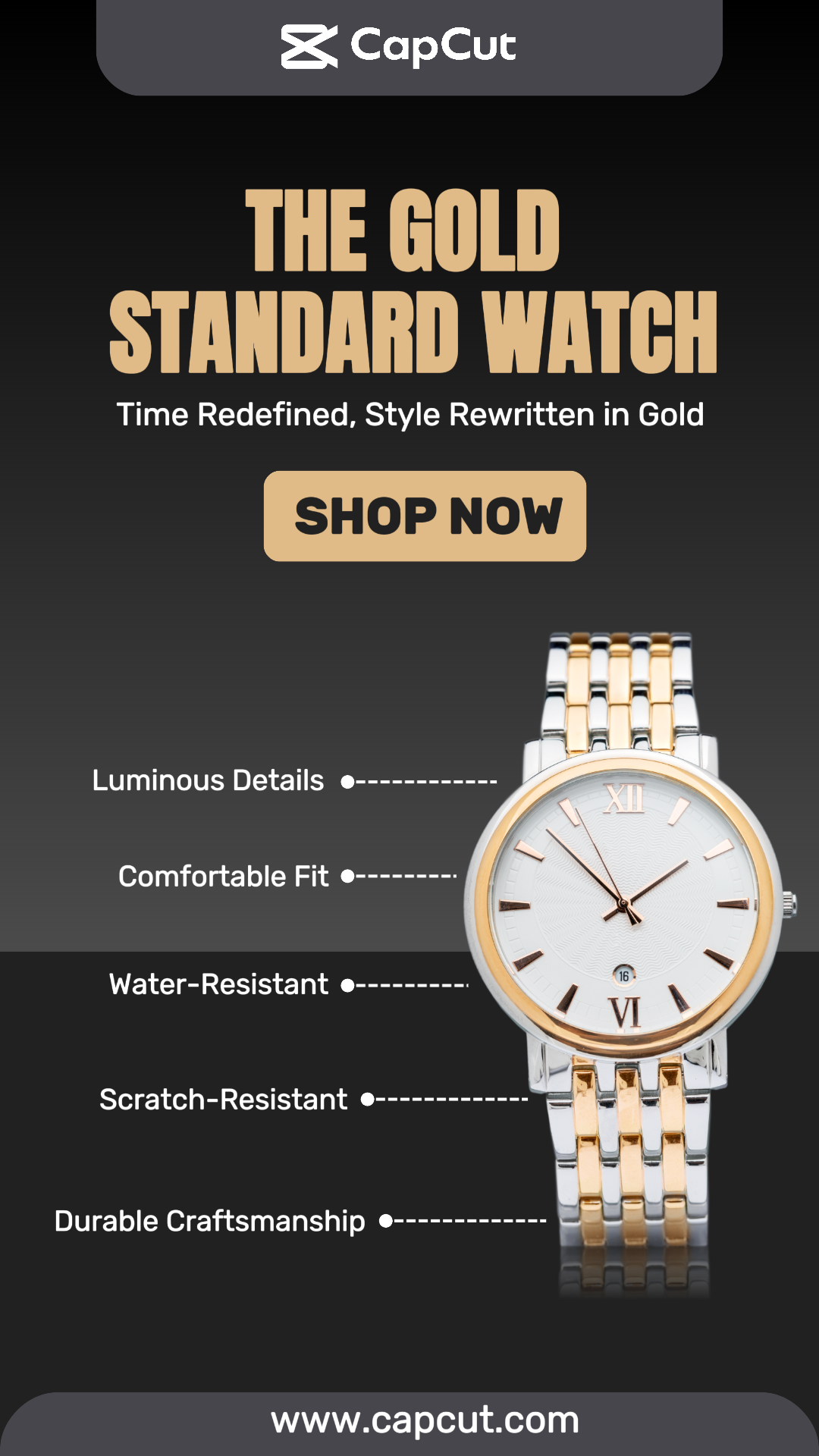 Fashion Watch Product Display Instagram Gold