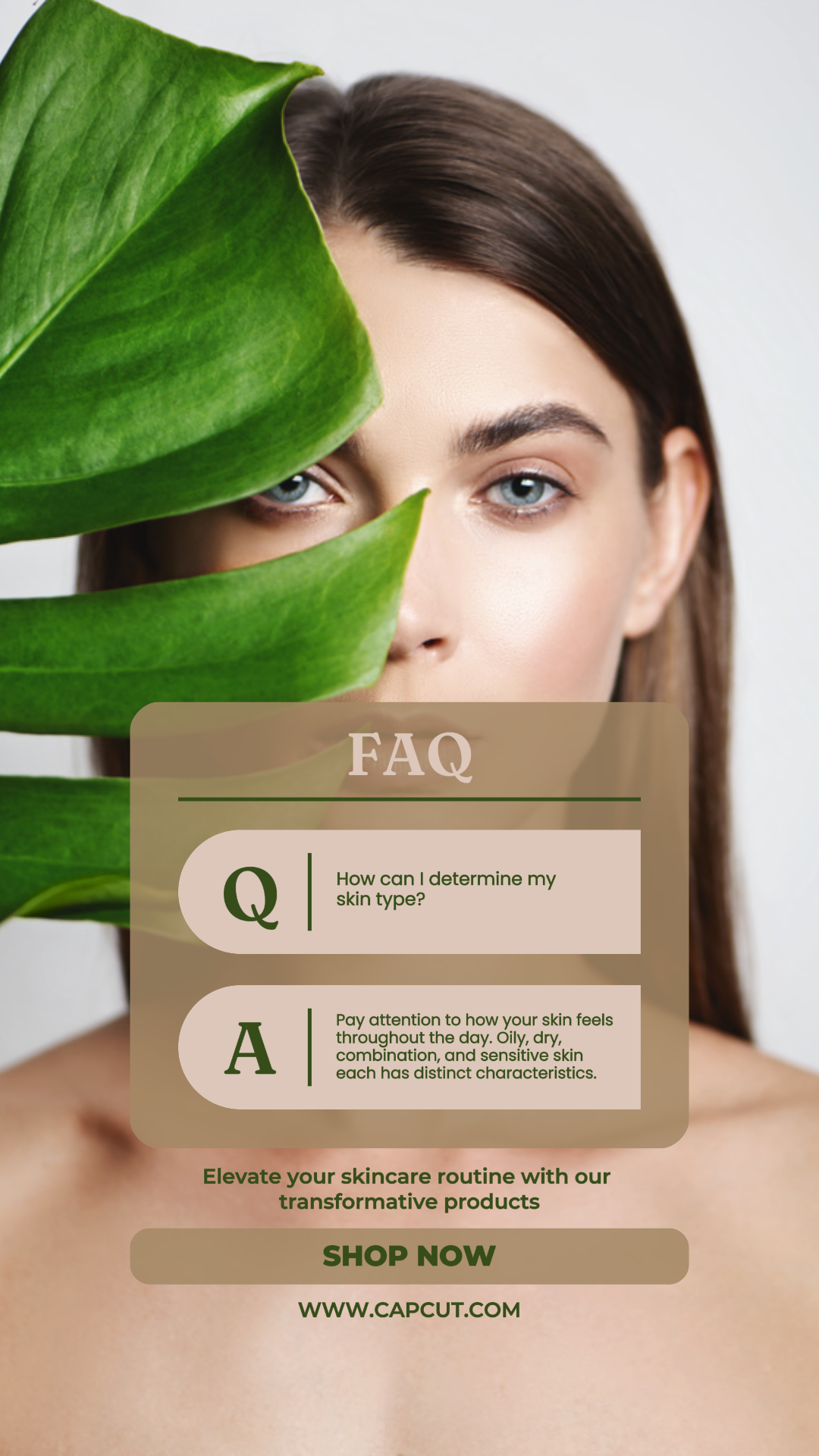 Foire aux questions produit de soin de la peau pour l'histoire Instagram