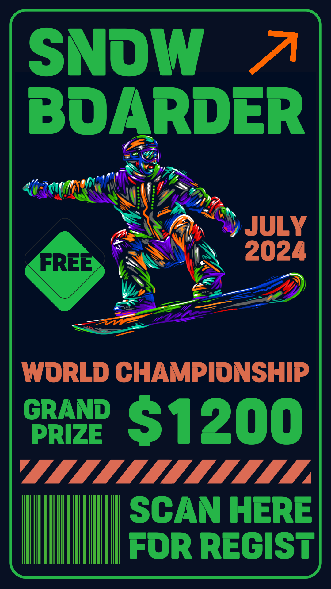 Wettbewerb Sport Snowboarder Instagram Story