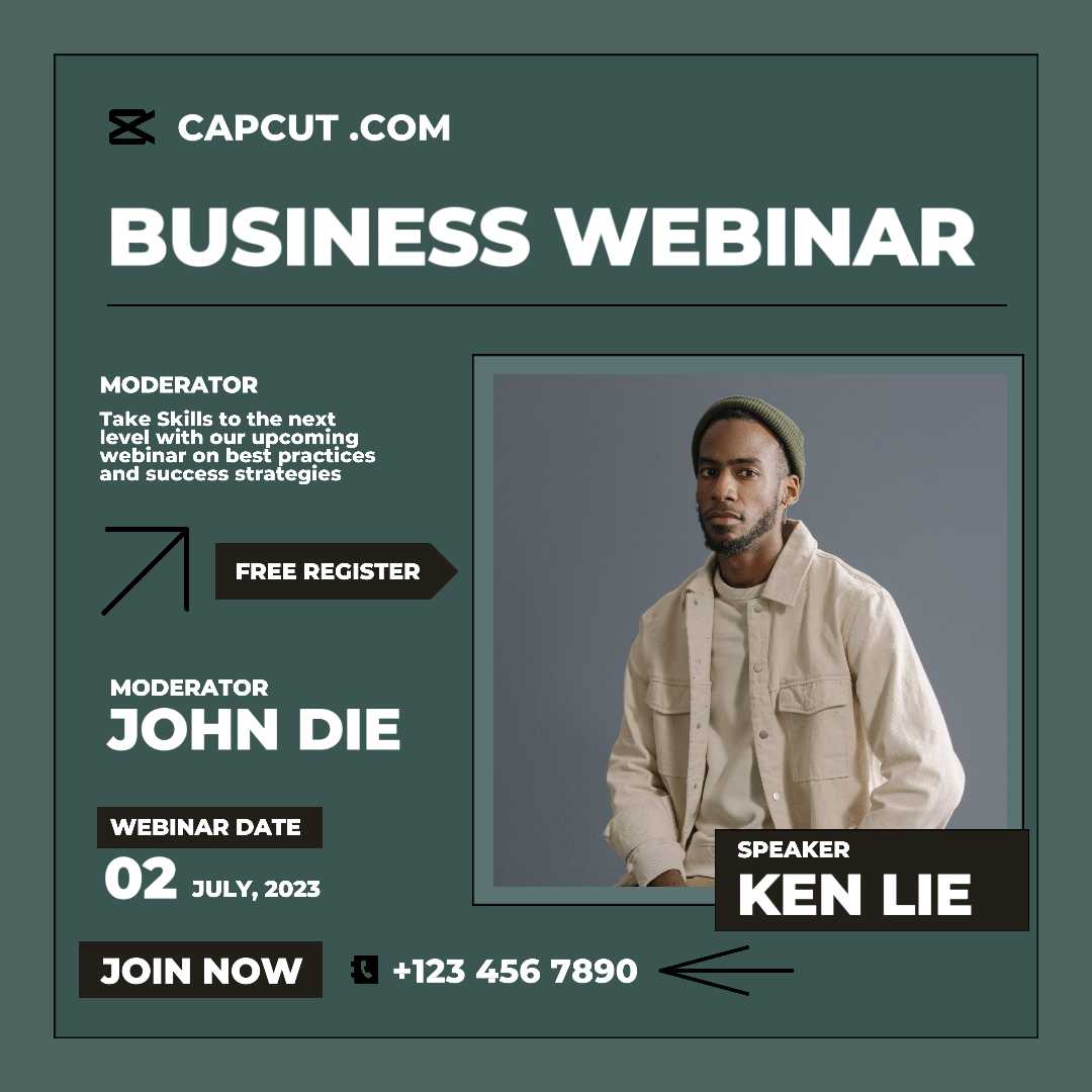 Blue Vintage Business Webinar Instagram Post