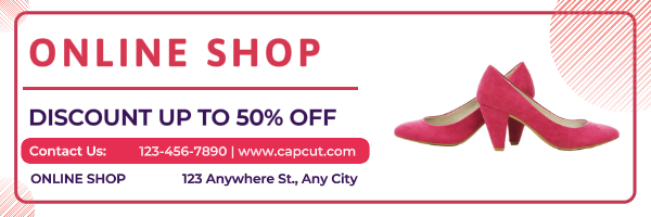 En-tête d'e-mail non marketing Boutique en ligne rose minimaliste 