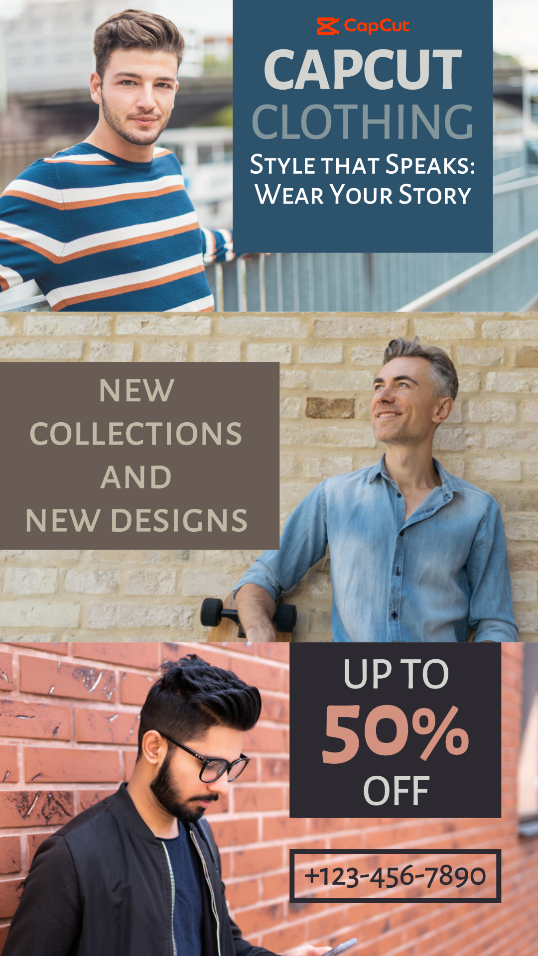 Promoção de roupas Capcut História do Instagram