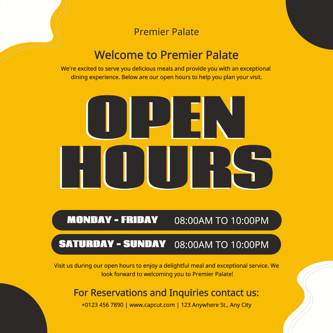 Cartel de marketing de negocios y oficinas Horario de apertura Instagram Post Modern Orange