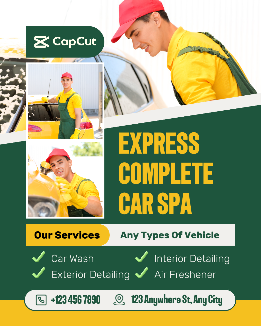 Life Services Marketing Poster Auto Spa Service Grün