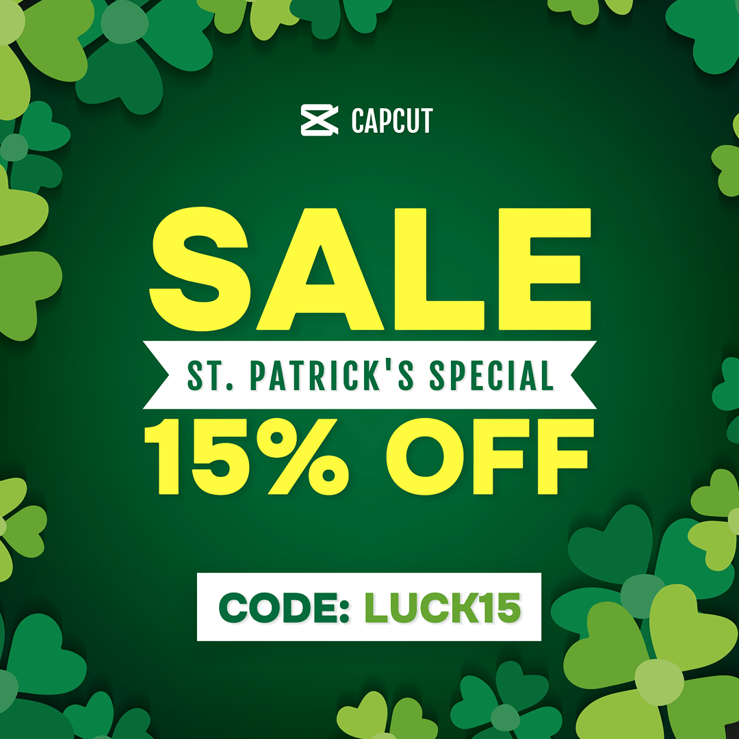 Oferta Especial de Venda de Comércio Eletrônico do Dia de São Patrício Instagram Post Verde Amarelo Branco