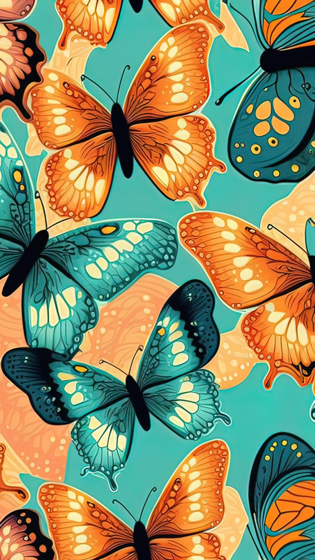 Tapete kreatives Poster Schmetterling bunt