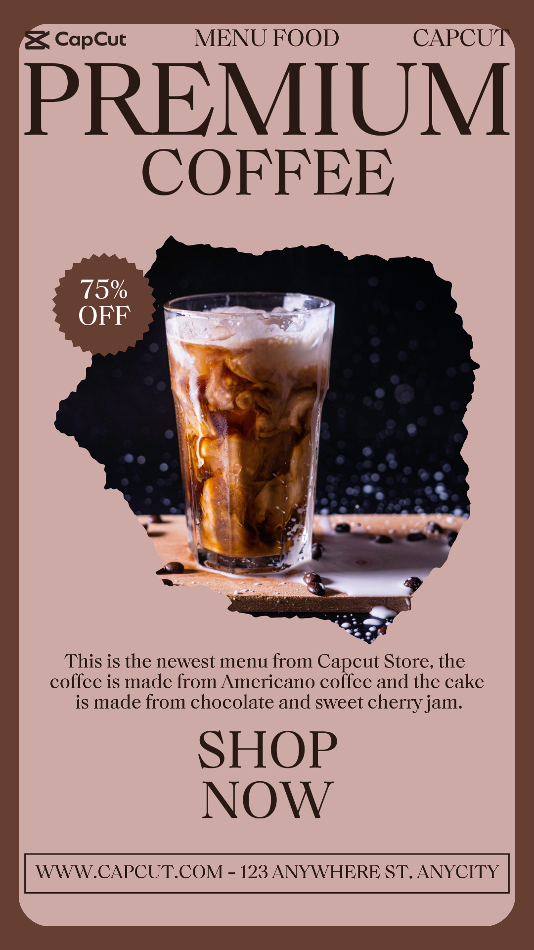 Pôster de marketing de alimentos e bebidas Premium Coffee Instagram Story