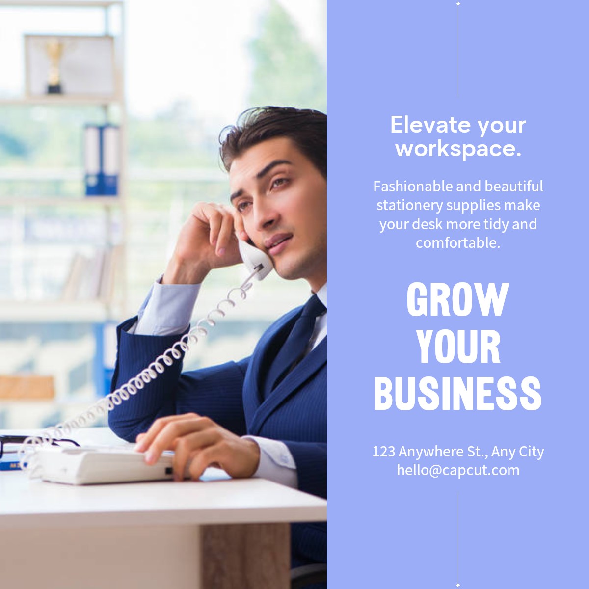 Exhibición de productos de negocios de oficina