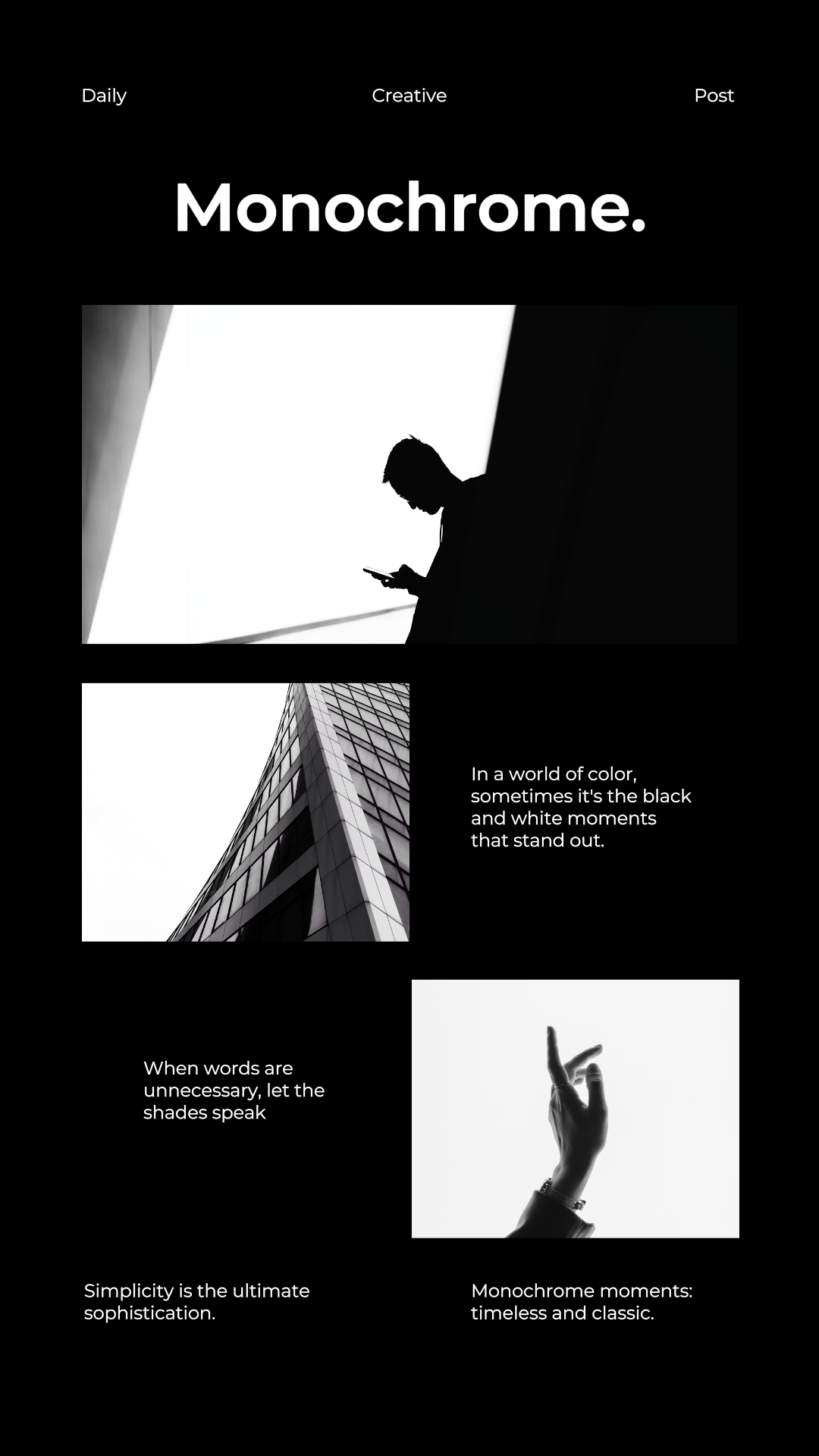 poster kreatif kolase minimalis instagram album foto pribadi hitam putih