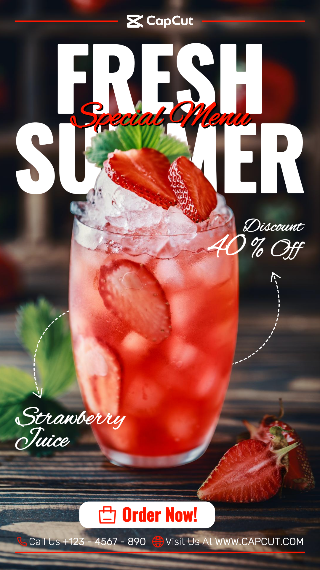 Poster Pemasaran Makanan dan Minuman Minuman Minuman Musim Panas Segar Kisah Media Sosial