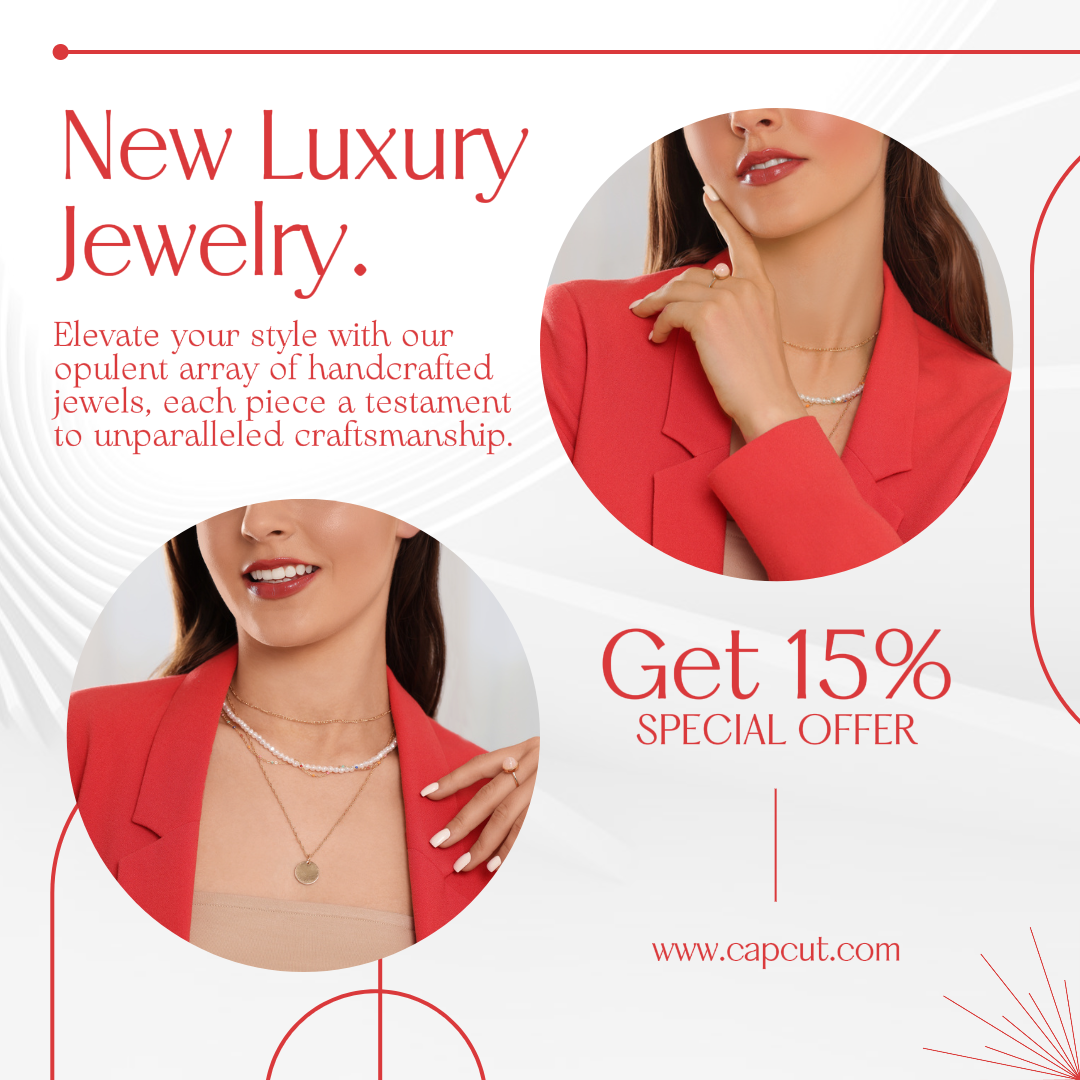 Jewelry and accessories New Luxury Jewelry Discount Instagram Post Red Minimalist