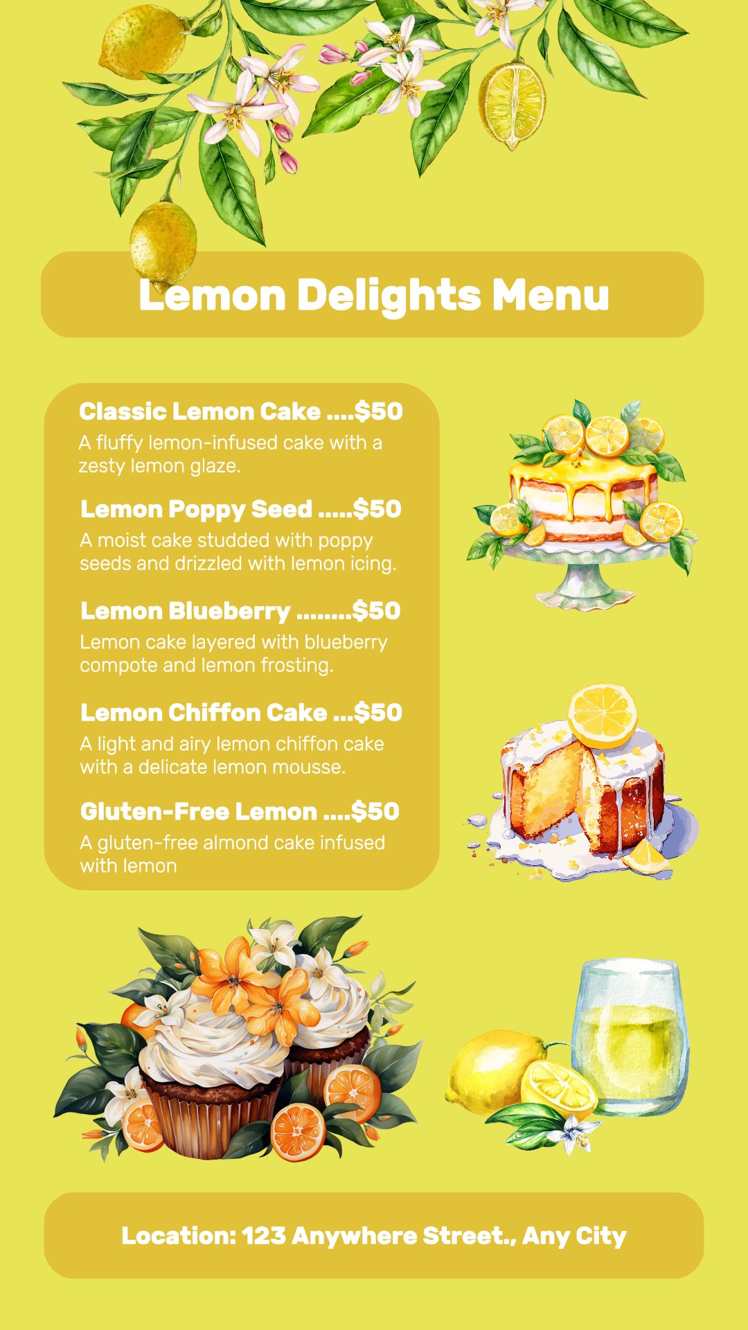 Lemon Delights Menu