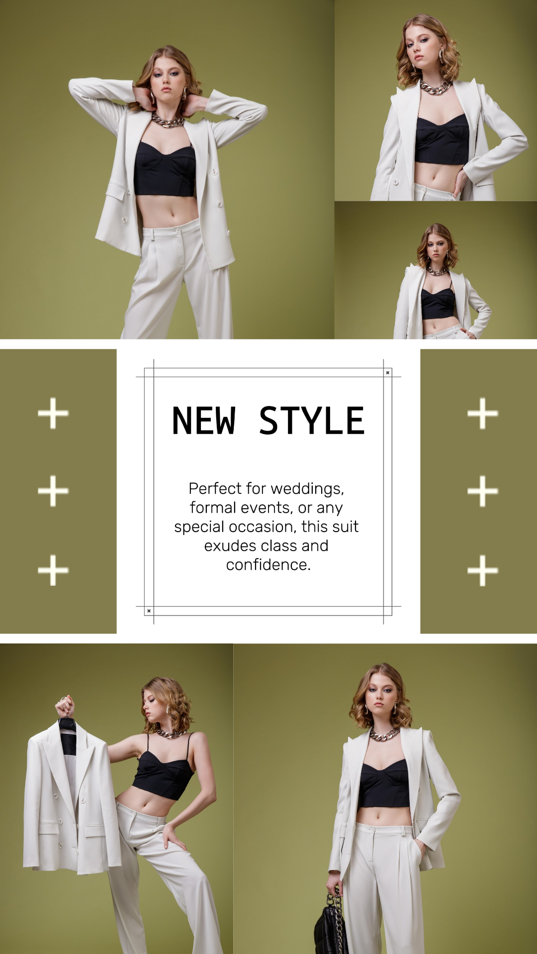 Cartel de marketing de collage minimalista Historia de Instagram Ropa y zapatos Verde