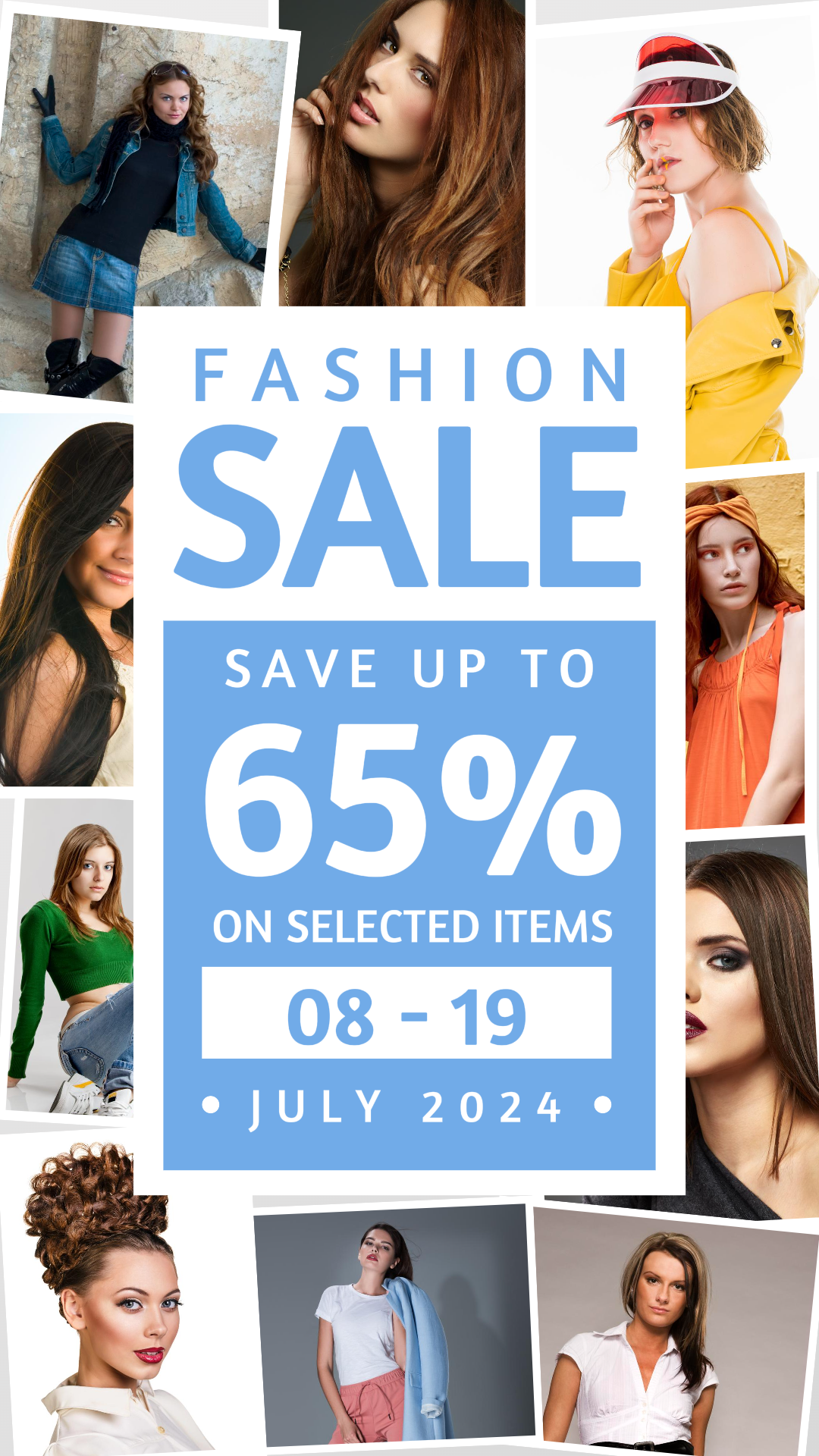 minimalist collage marketing instagram story clothing and shoes Crystal Blue