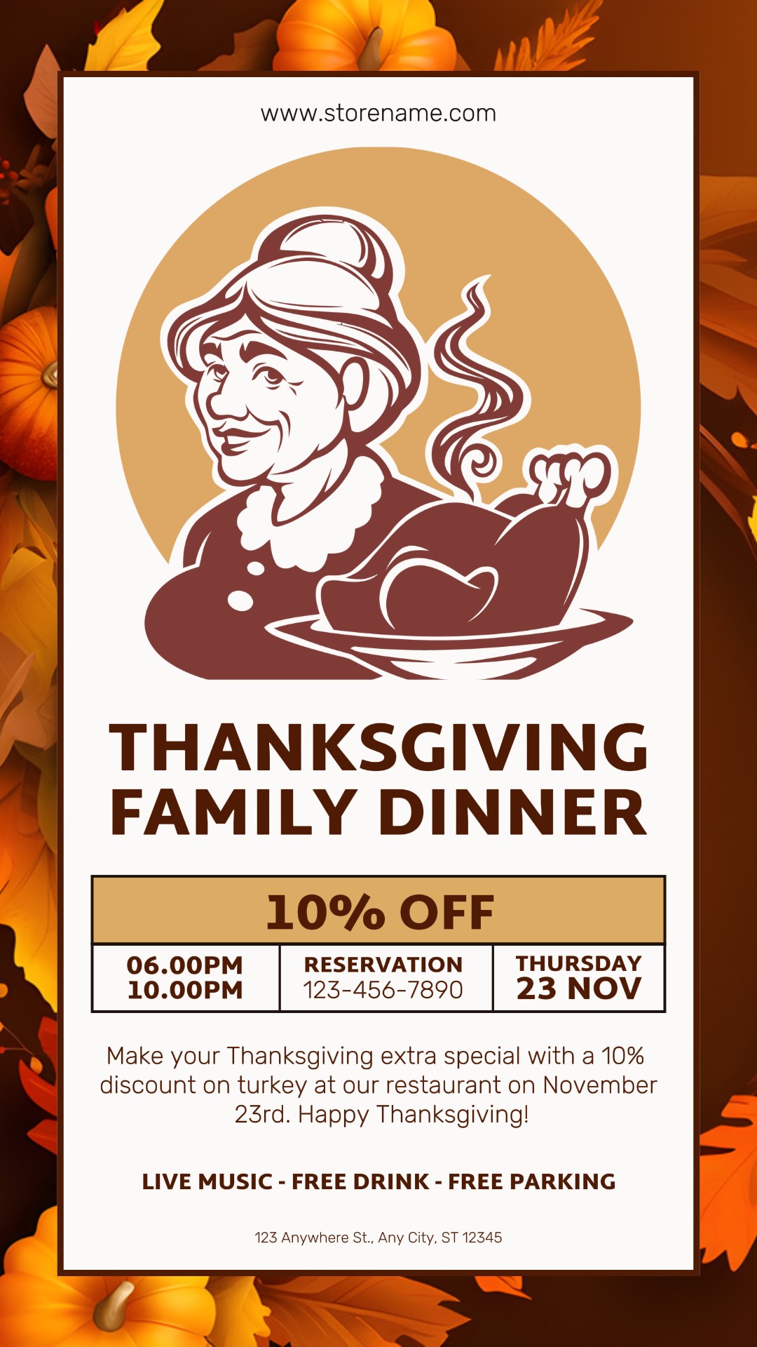 Thanksgiving family Dinner Instagram story