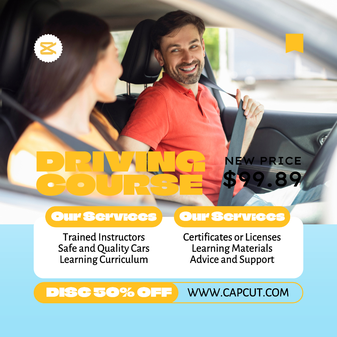 Curso de condução de carro Promoção Instagram post