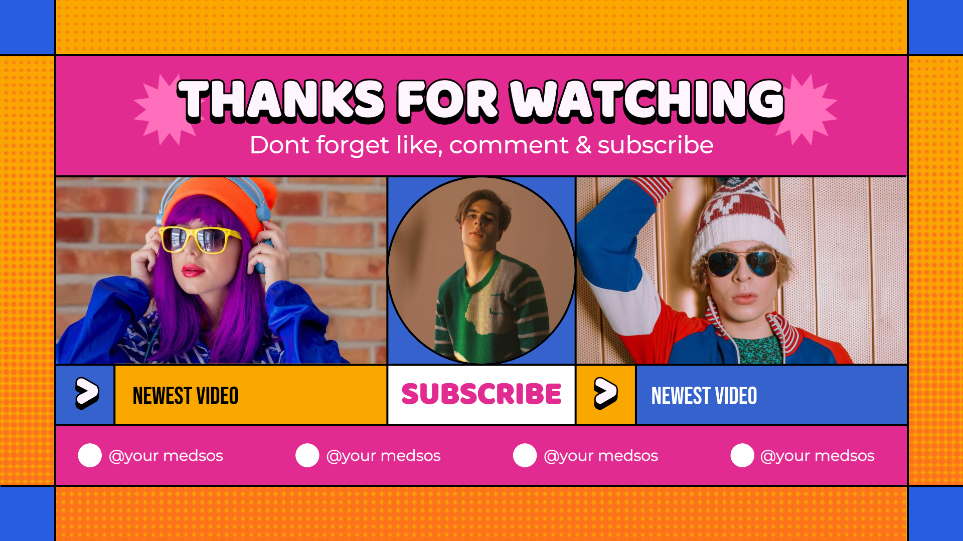 Youtube Endscreen Lebendige Pop Art 90 s