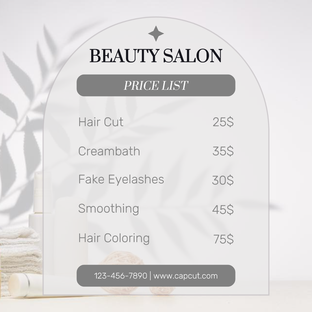 Schönheitssalon Preisliste Instagram Post 