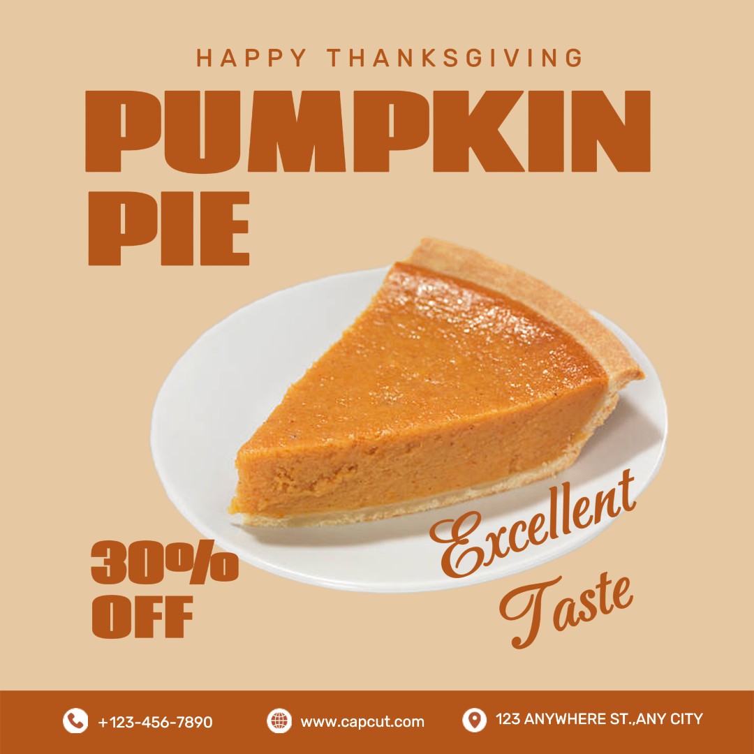 Thanksgiving Pumpkin Pie Instagram Post