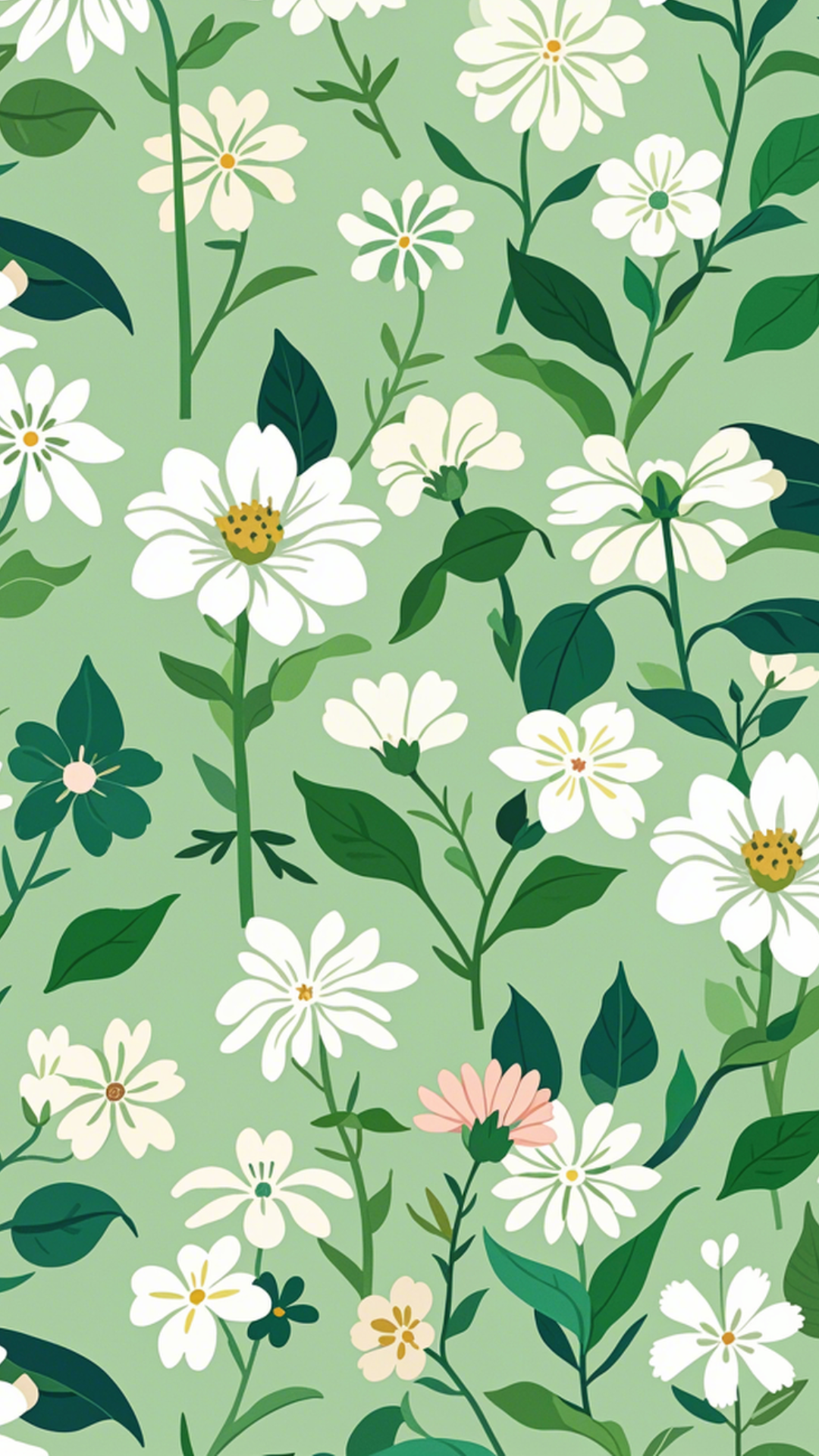 Papel de parede criativo cartaz flor verde