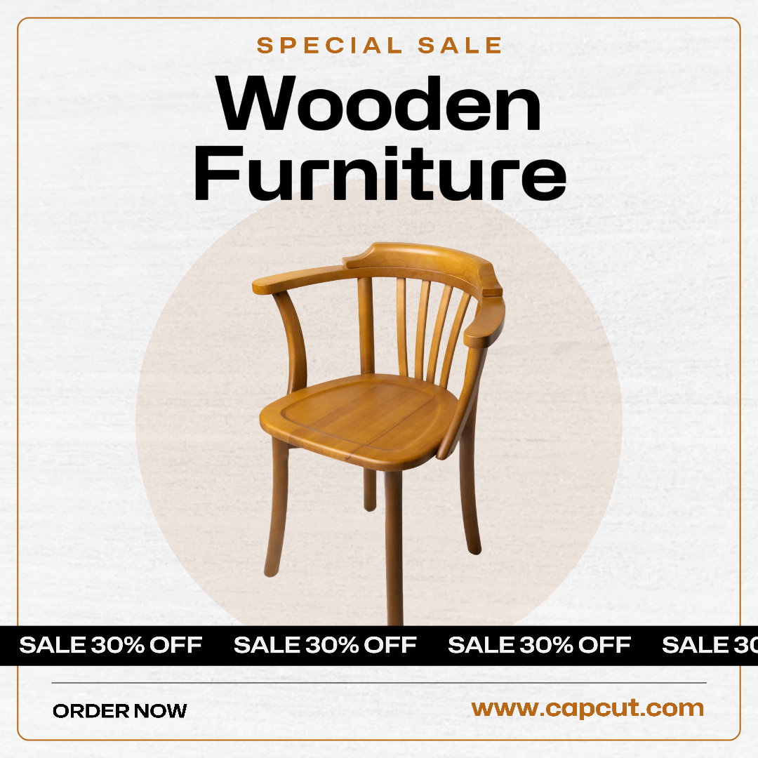 Cartel de marketing doméstico Promoción de muebles de madera Publicación de Instagram