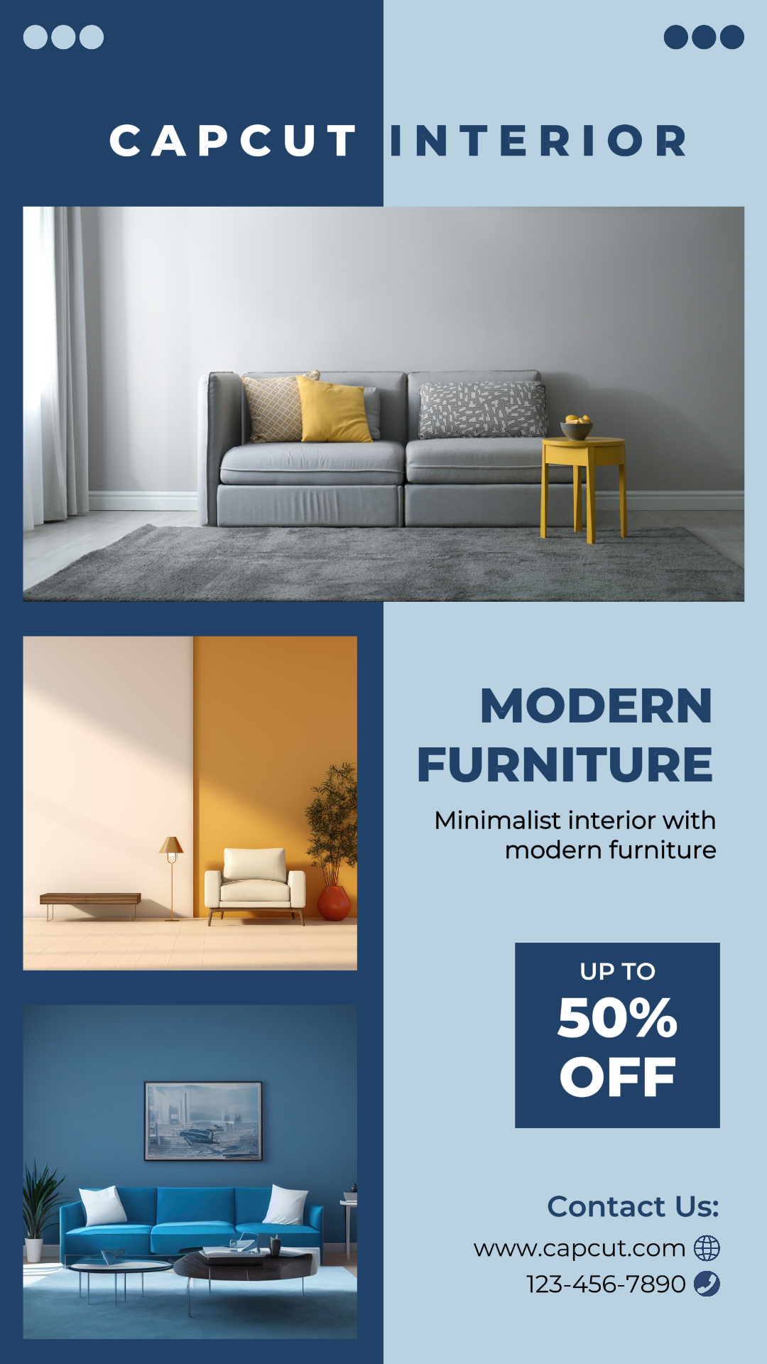 Minimalist Interior With Modern Furniture Instagram Story