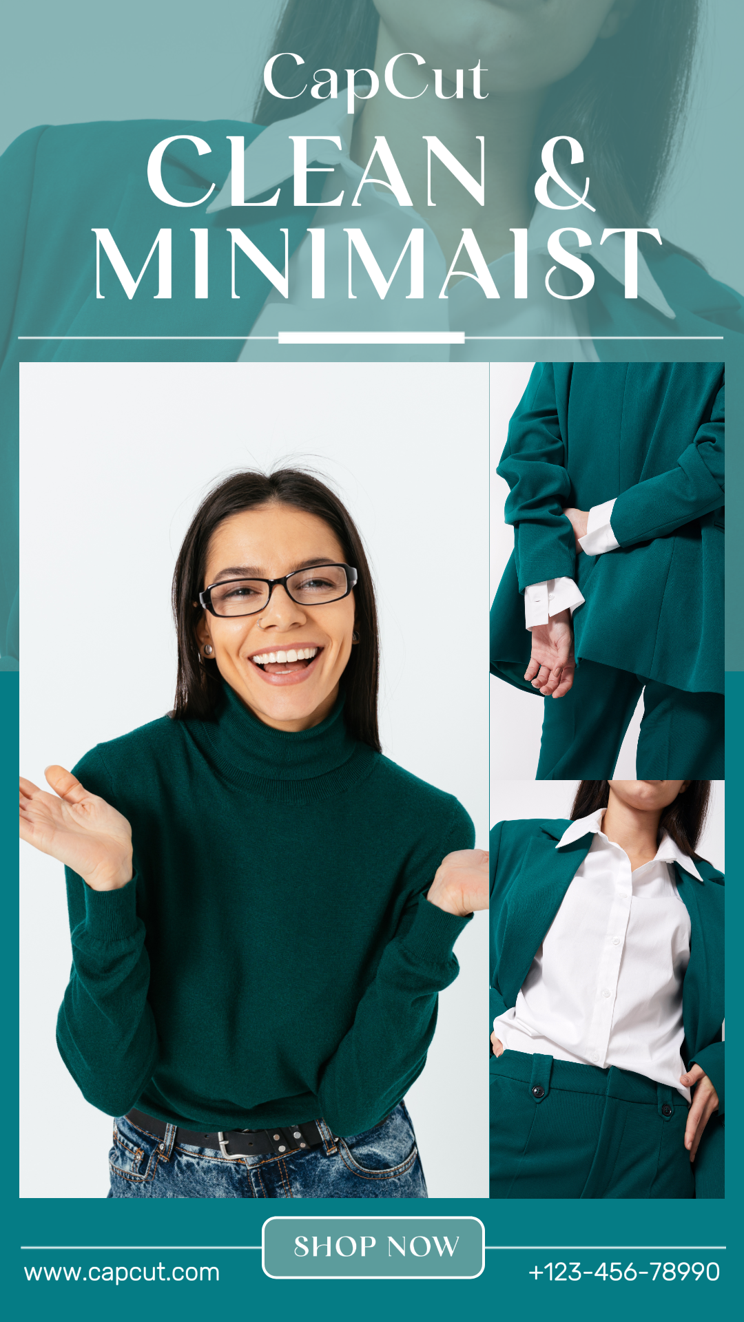 Pôster de marketing de colagem minimalista Roupas e sapatos História limpa e minimalista do Instagram