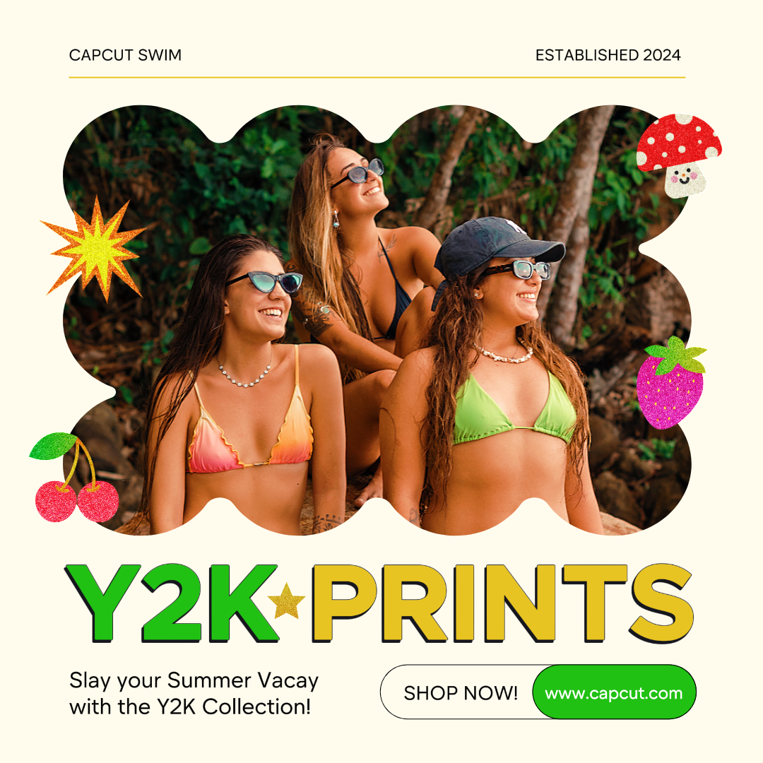 Clothing Marketing Eye-Catching Poster Y2K Swim