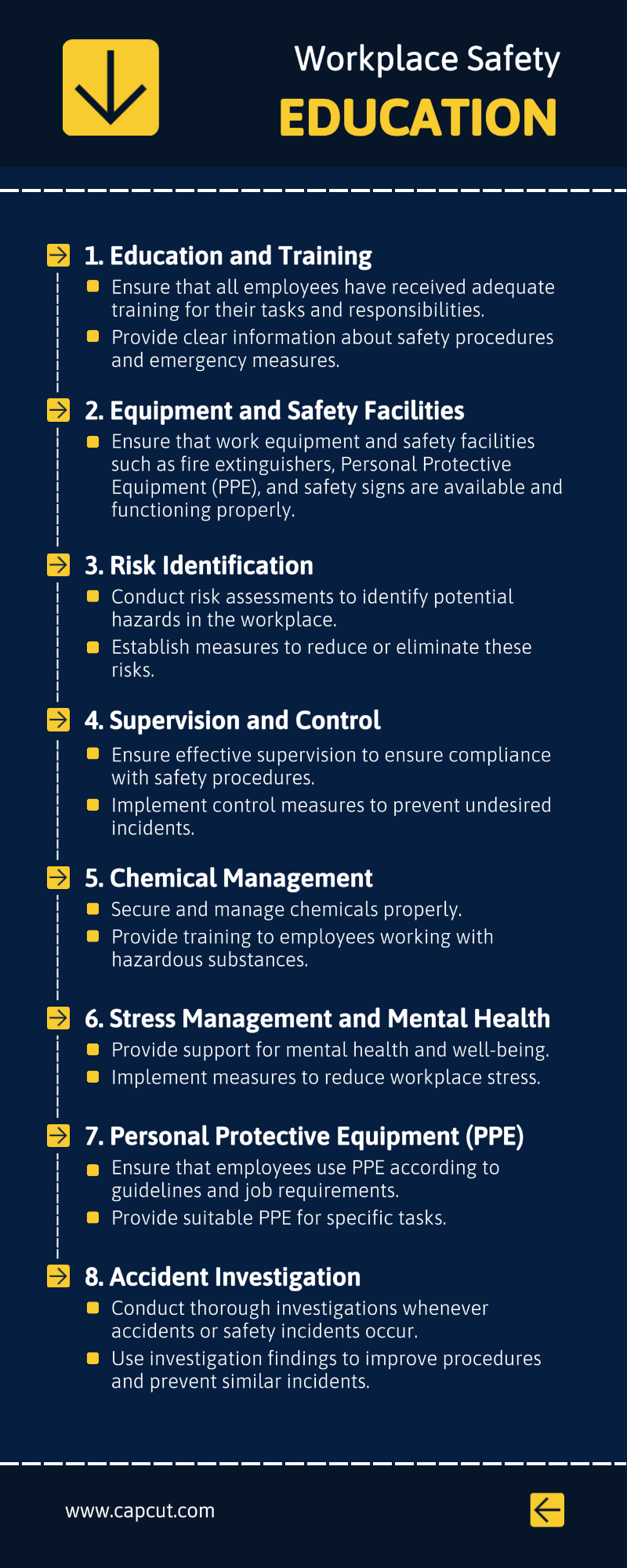 Infografía Línea de seguridad en el lugar de trabajo Elemento redondeado simple