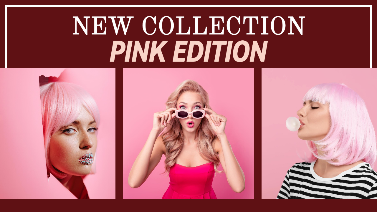 Minimalista colagem marketing pôster youtube roupas rosa