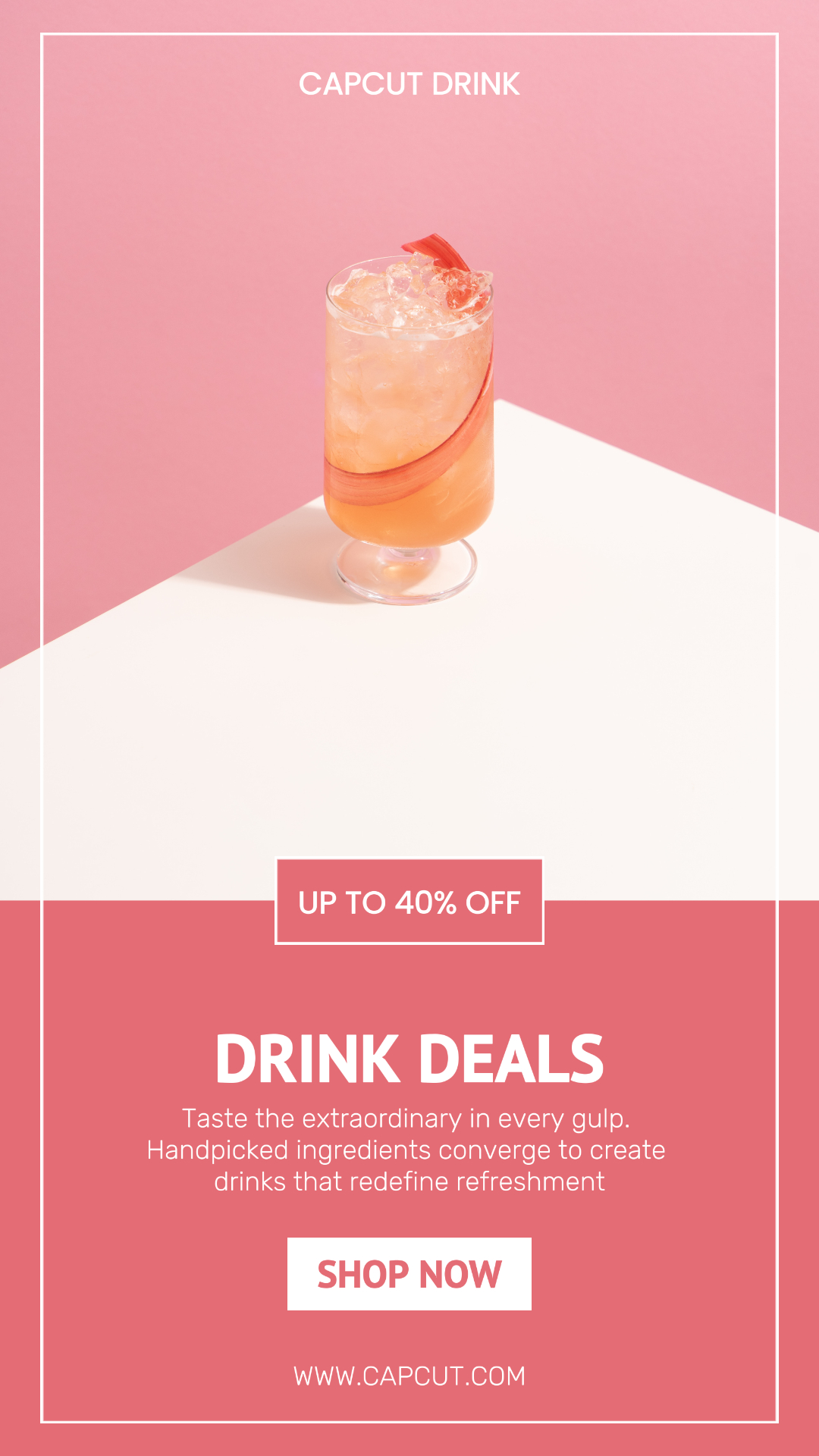 História do Instagram da promoção de bebidas