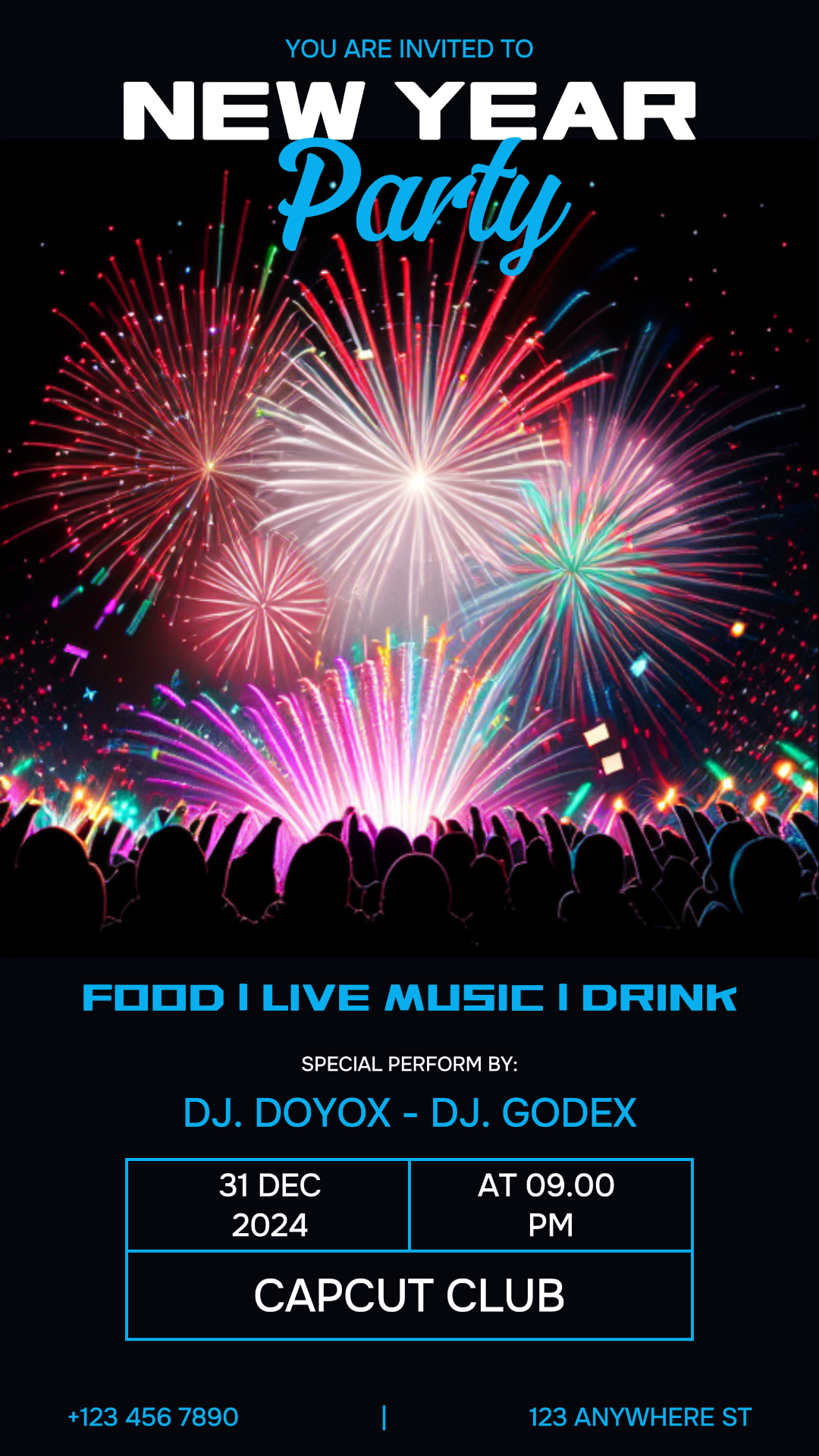 Invitación De Fiesta De Año Nuevo Historia De Instagram