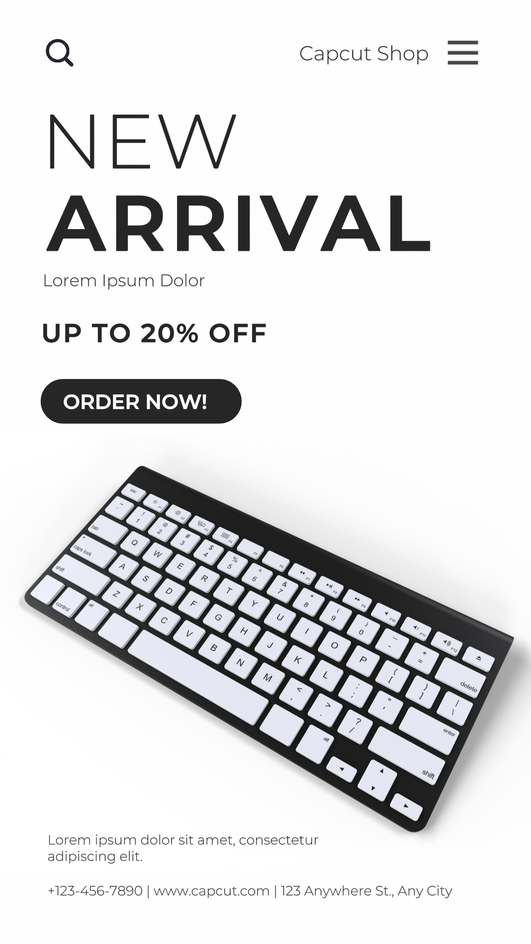 Vente de clavier électronique histoire Instagram