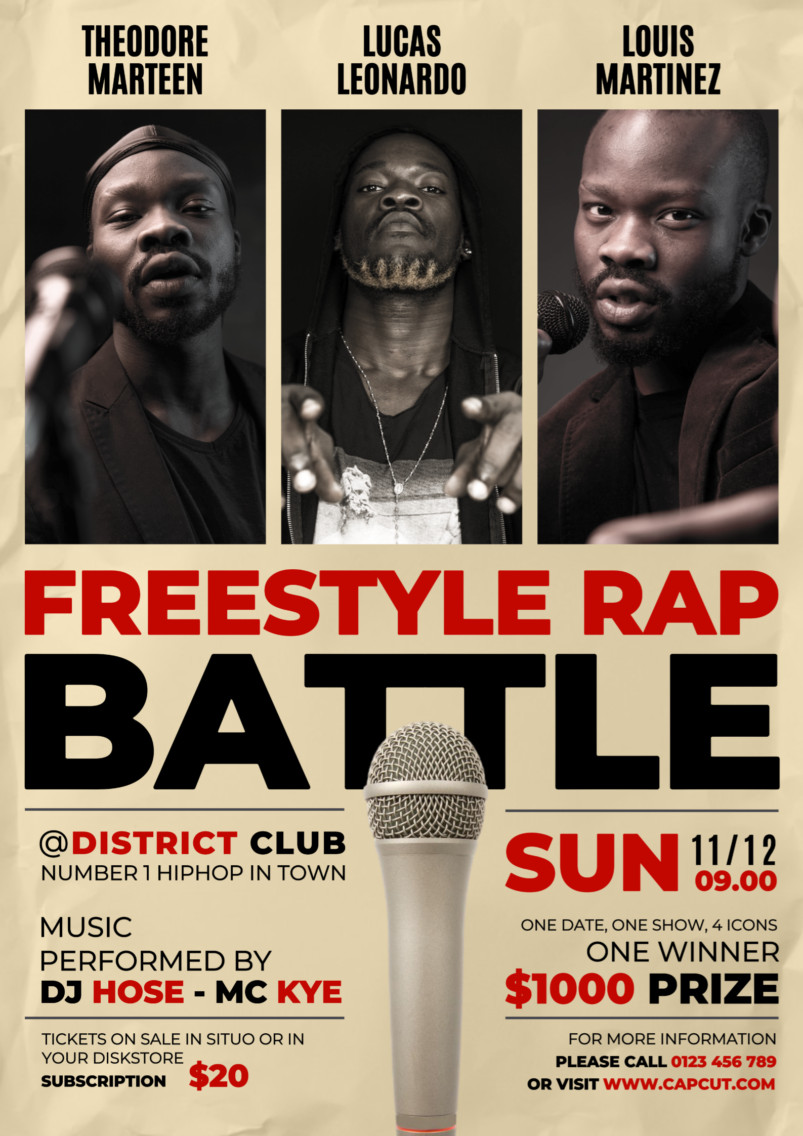 Freestyle Rap Battle Flyer 