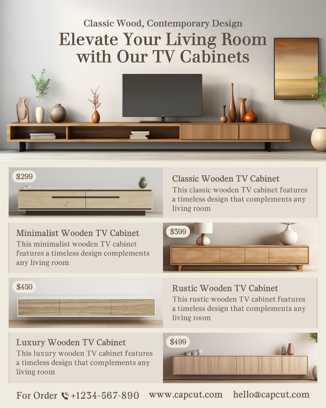 Furniture Wooden TV Cabinets Instagram Portrait