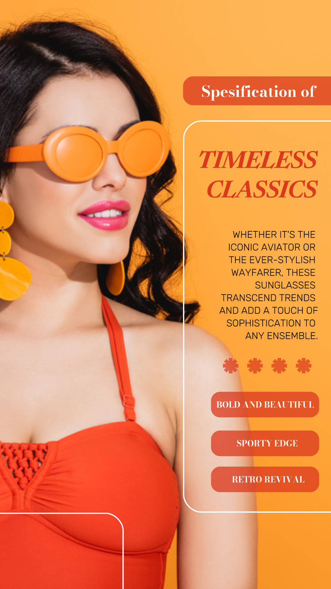 Eyewear & Sunglasses Product Fashion, Product Display, Yellow Minimalist