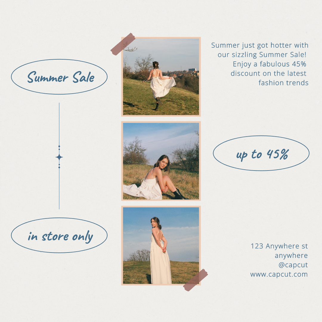 여름 세일 인스타그램 포스트 마케팅 포스터 최대 45% 할인 