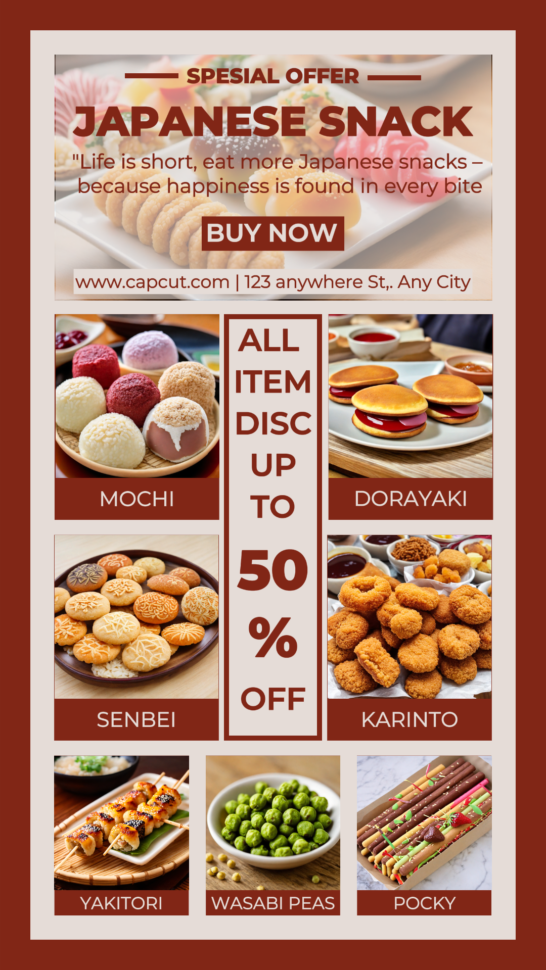 Cerita Instagram Promosi Makanan & Camilan Jepang