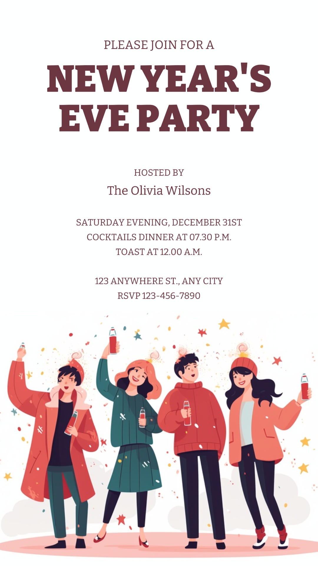 Neujahrsparty-Einladung Instagram Story