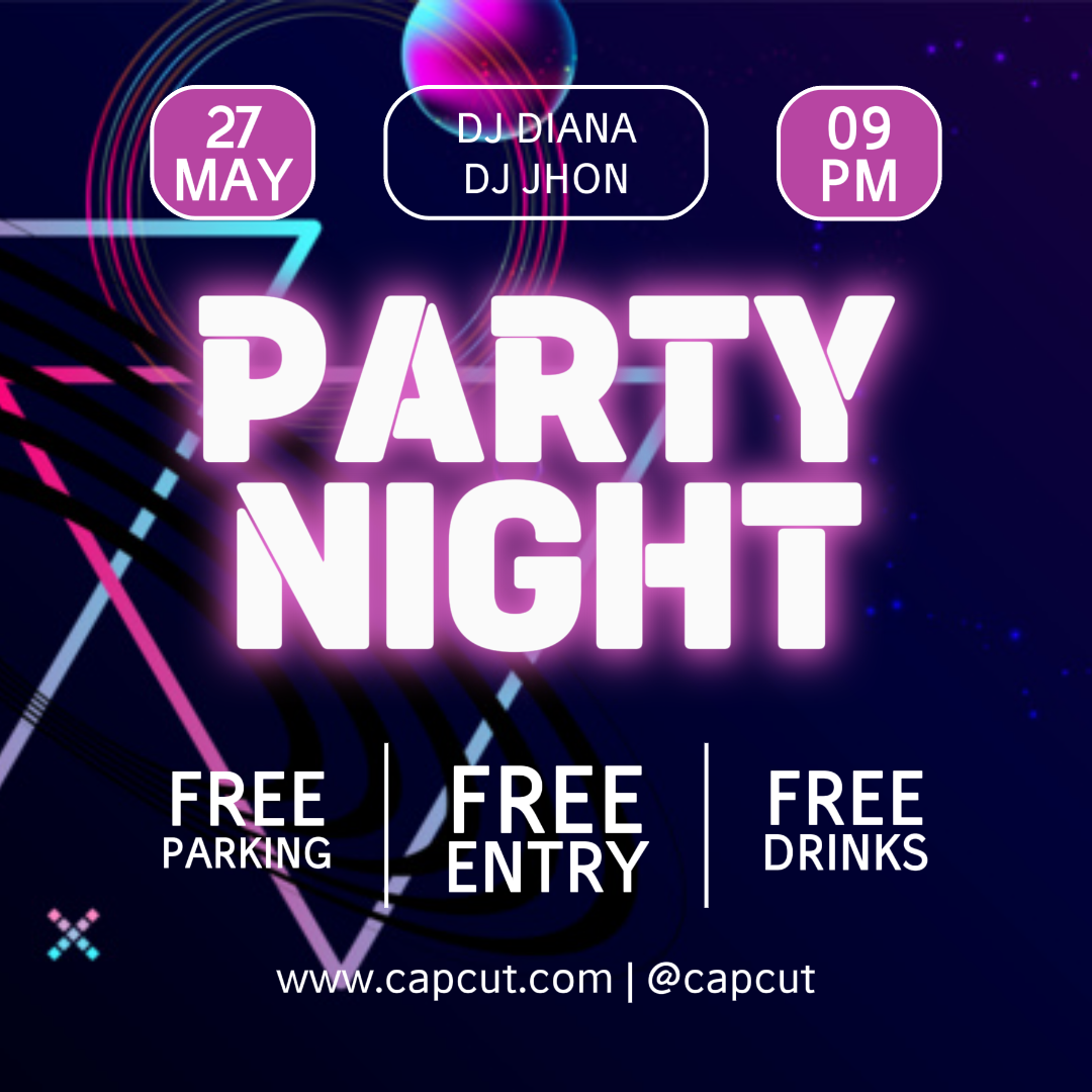 Entertainment Marketing Poster Night Party Promotion Instagram Post Modern